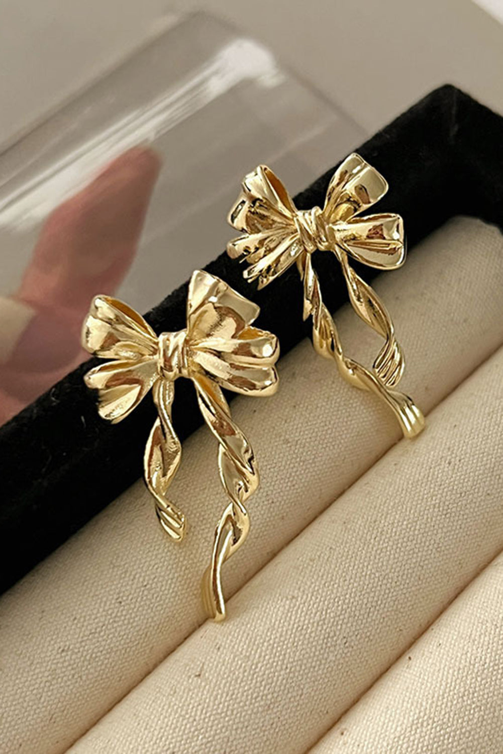 Boucles d'oreilles à tige en alliage plaqué nœud papillon