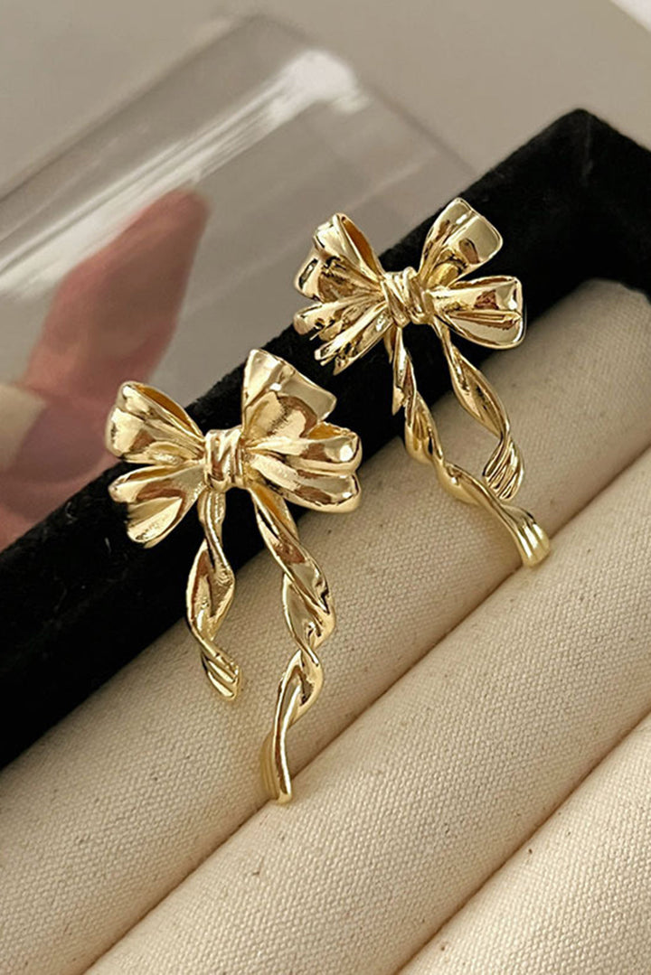 Boucles d'oreilles à tige en alliage plaqué nœud papillon