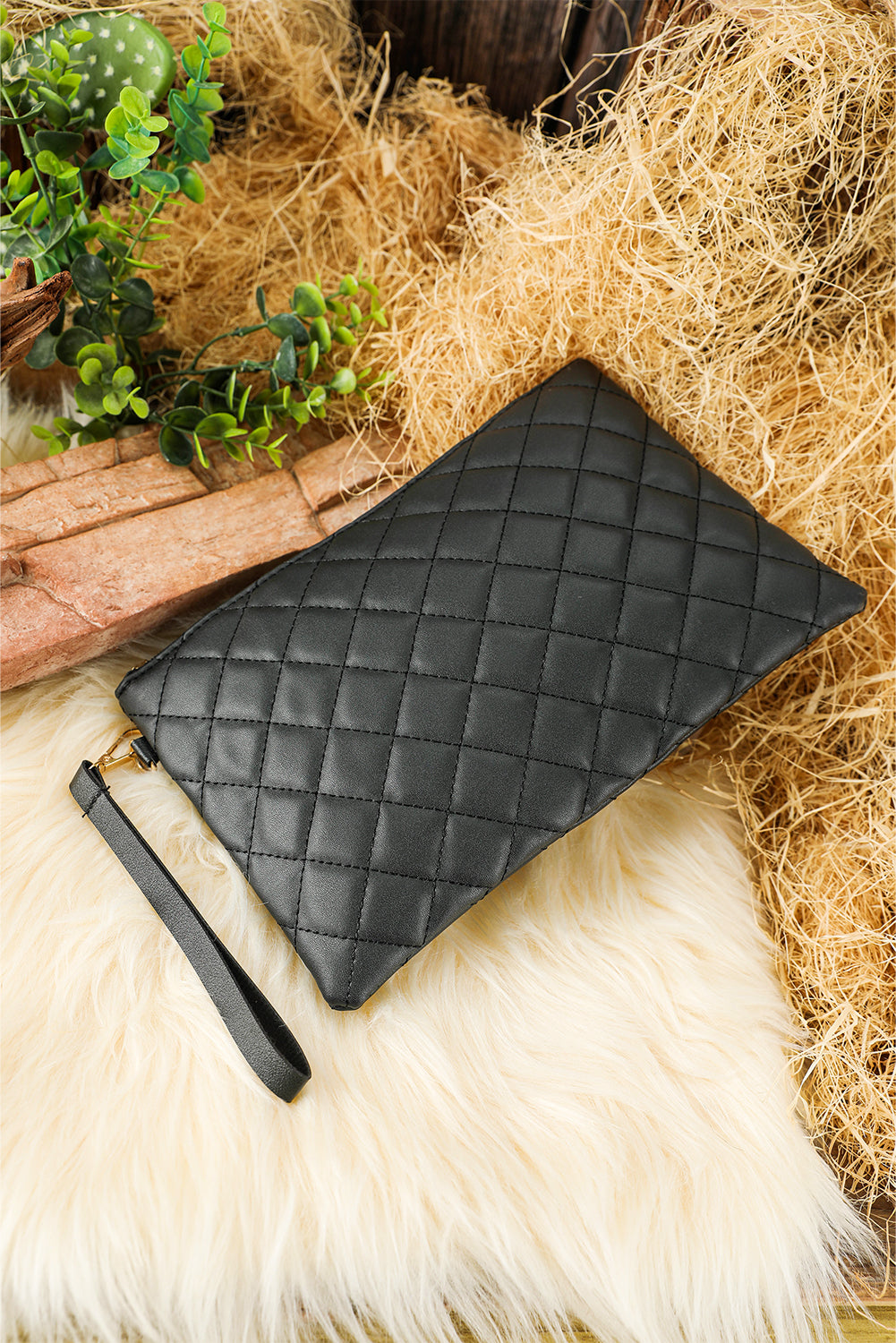 Quilted Leather Wallet Bag