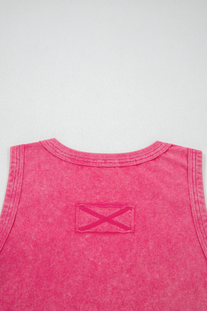 Mineral Wash V Neck Tank Top