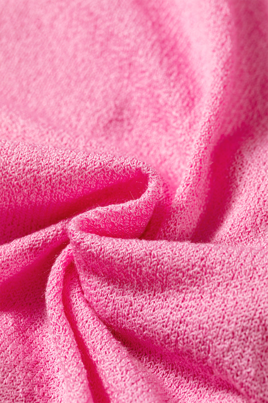 Pink Drop Shoulder Round Neck Long Sleeve Backless Pullover Sweater