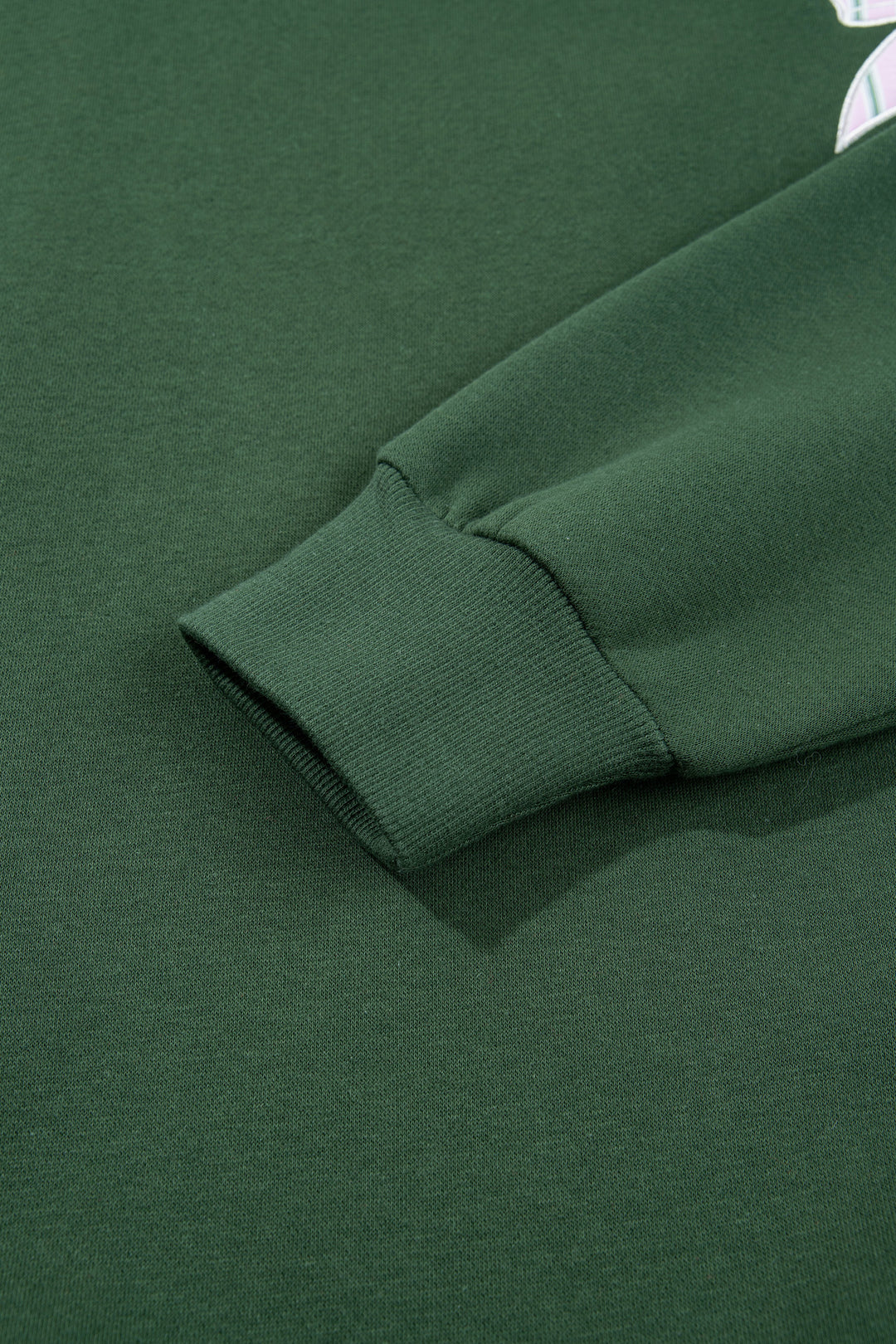 Blackish Green Striped Bow Graphic Oversized Sweatshirt
