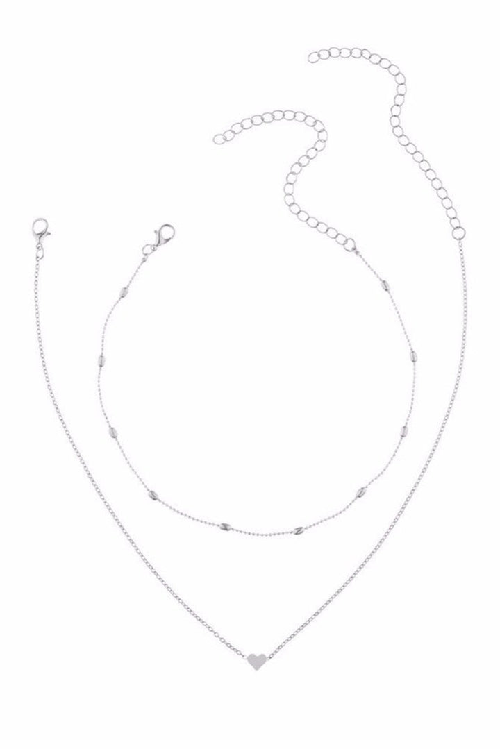 Valentine Heart Shaped Layered Chain Necklace