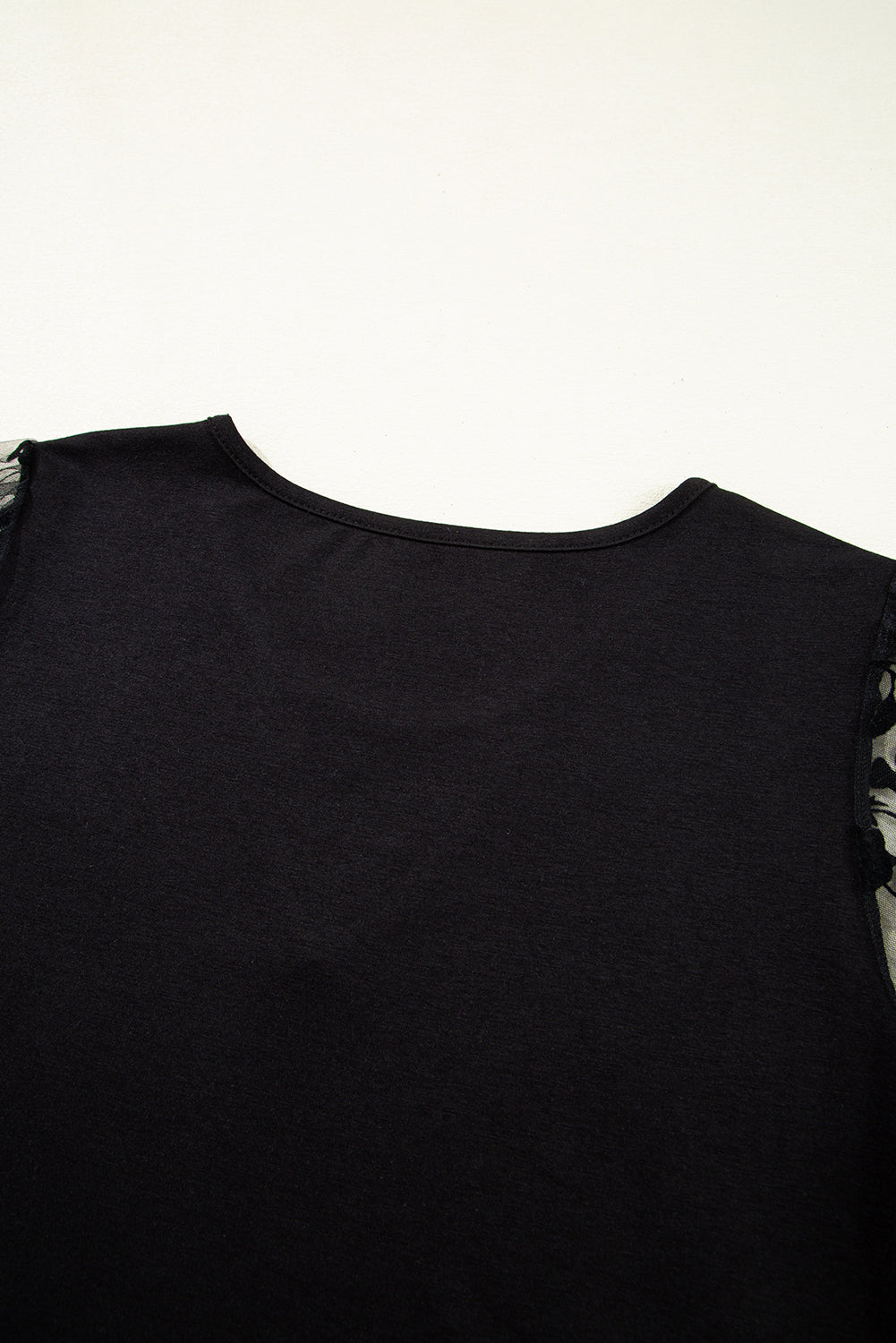 flora lace patchwork crew neck t shirt