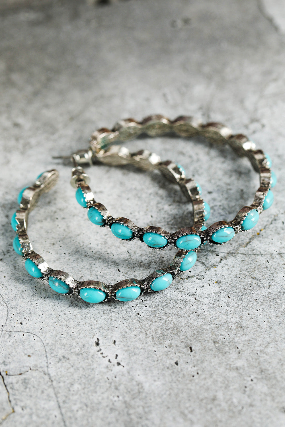 Gem Inlay Retro C-shape Earrings