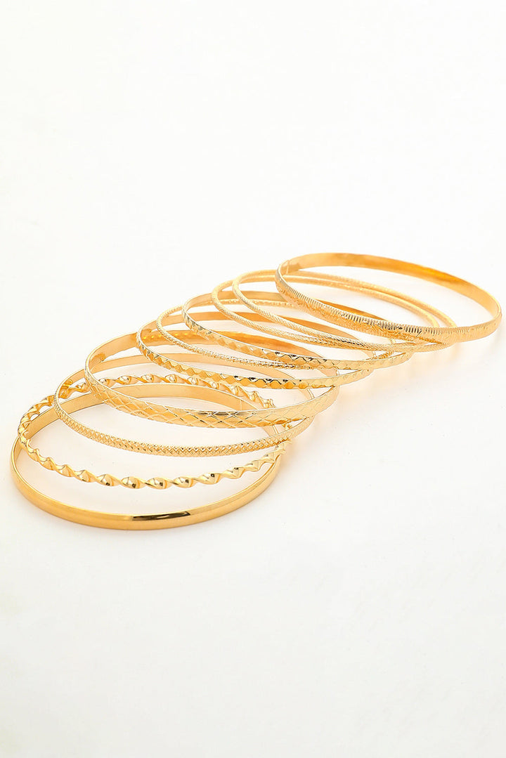 10pcs Textured Twisted Stackable Alloy Bracelet Set
