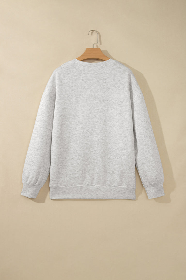Light Grey Solid Color Jacket Style Open Front Sweatshirt
