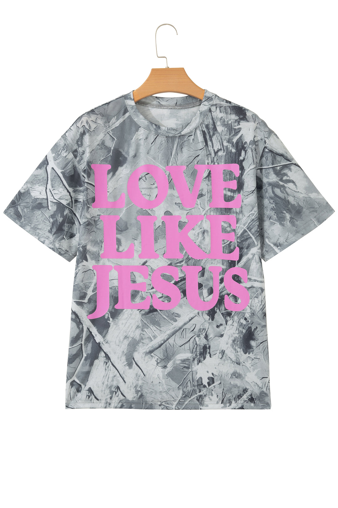 Pink Camo Woodland LOVE LIKE JESUS Casual Tee