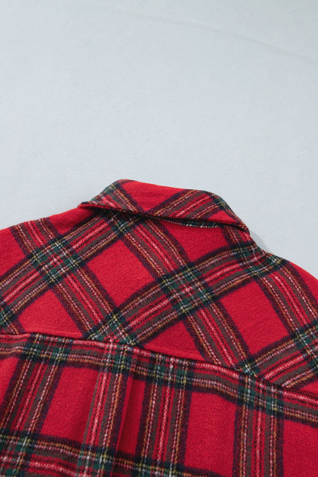 Red Plaid Button Front Shacket