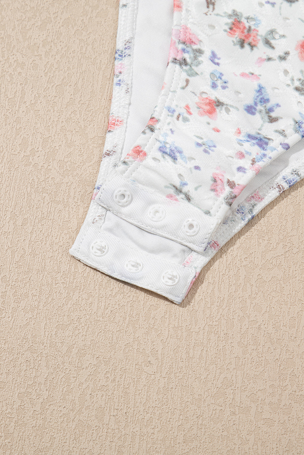Floral Textured Square Neck Sleeveless Bodysuit