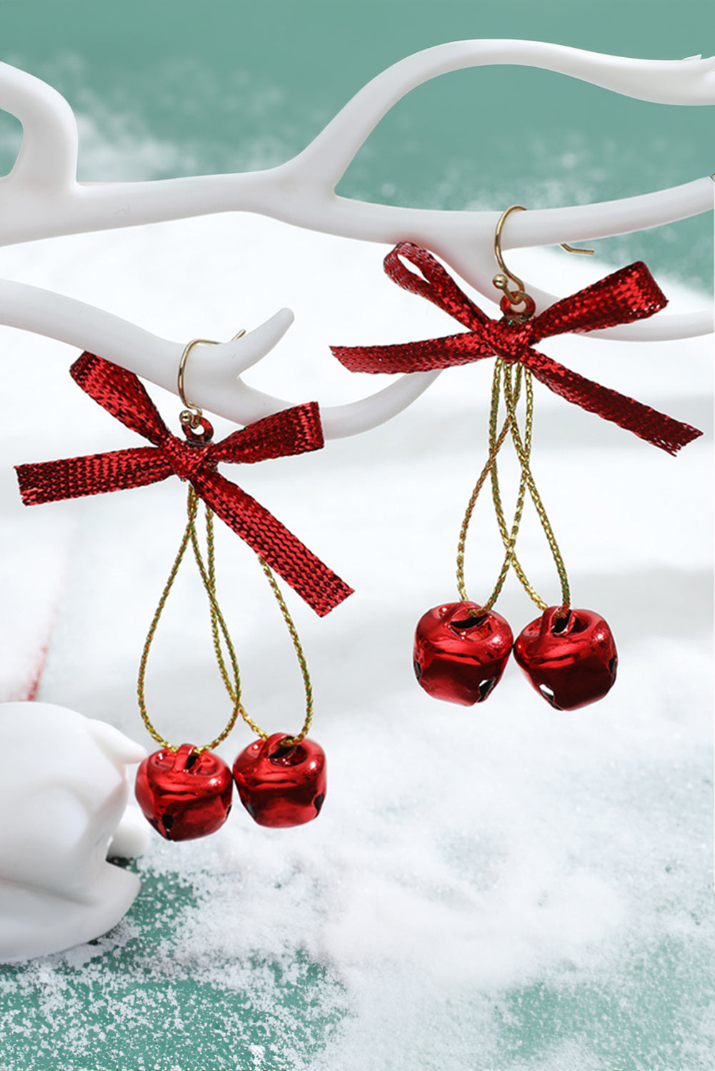 Weihnachts-Stil Schleife Knoten Glocken baumeln Ohrringe