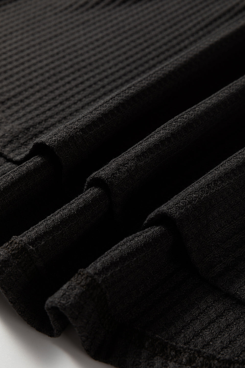 Waffle Knit Patchwork Half Zipped Casual Sweatshirt