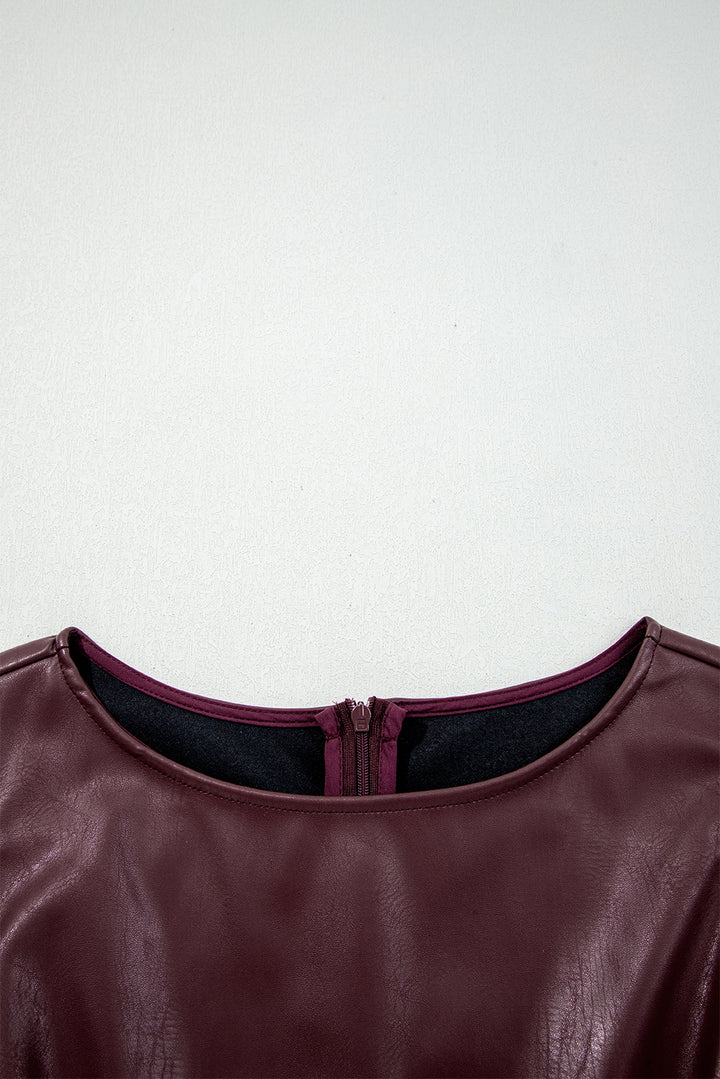 Wild Ginger  Vegan Leather Sleeveless Mini Dress