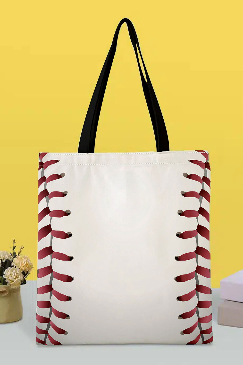 Sac fourre-tout en toile à imprimé baseball