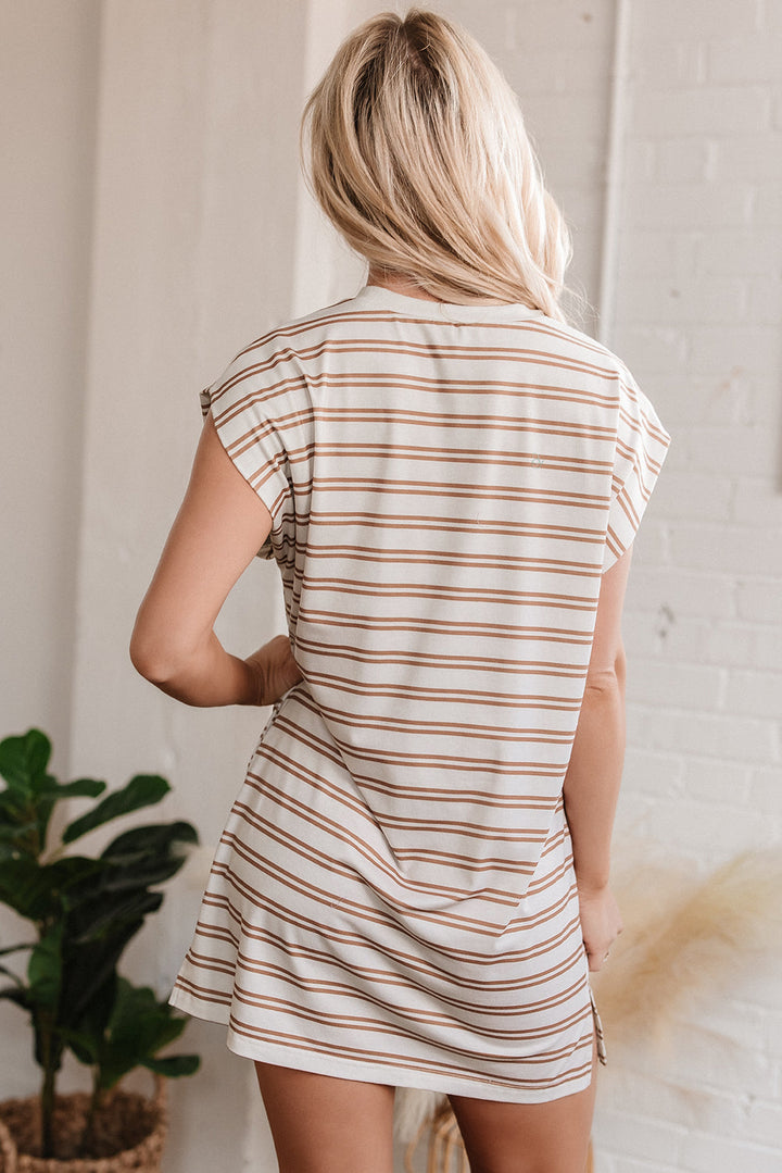 Round Neck Sleeveless Casual Pocketed Mini Dress