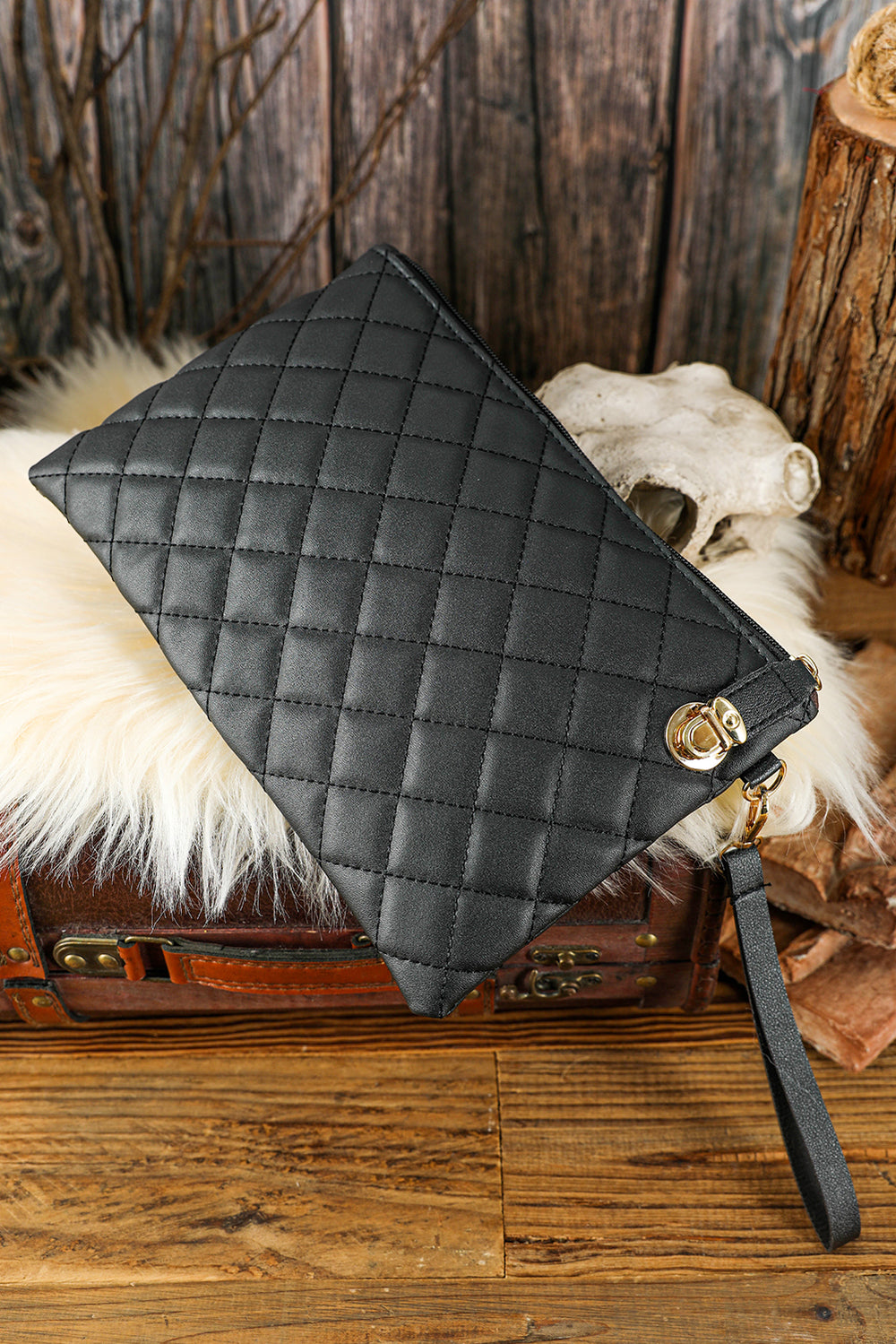 Quilted Leather Wallet Bag