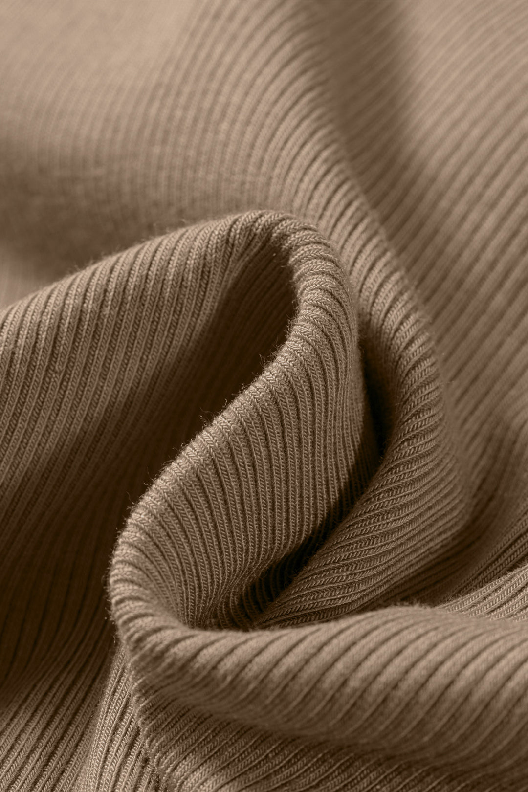 Summer Dark Khaki Slim Ribbed Padded Tank Top