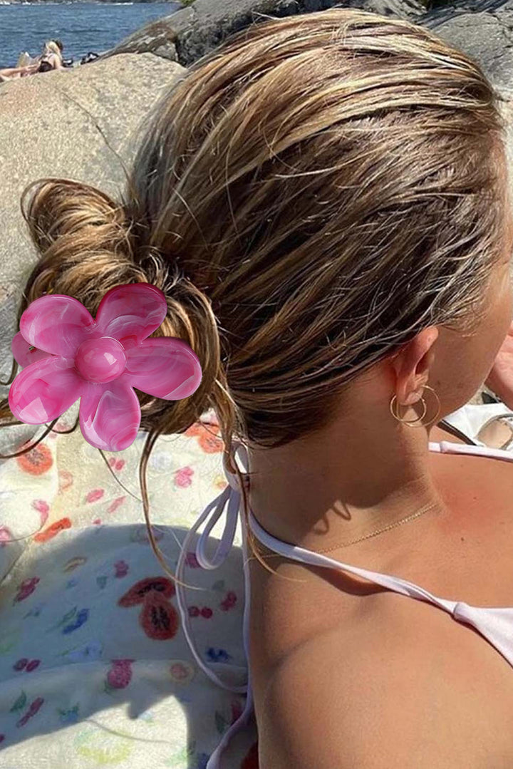 Pince à cheveux en résine en forme de fleur