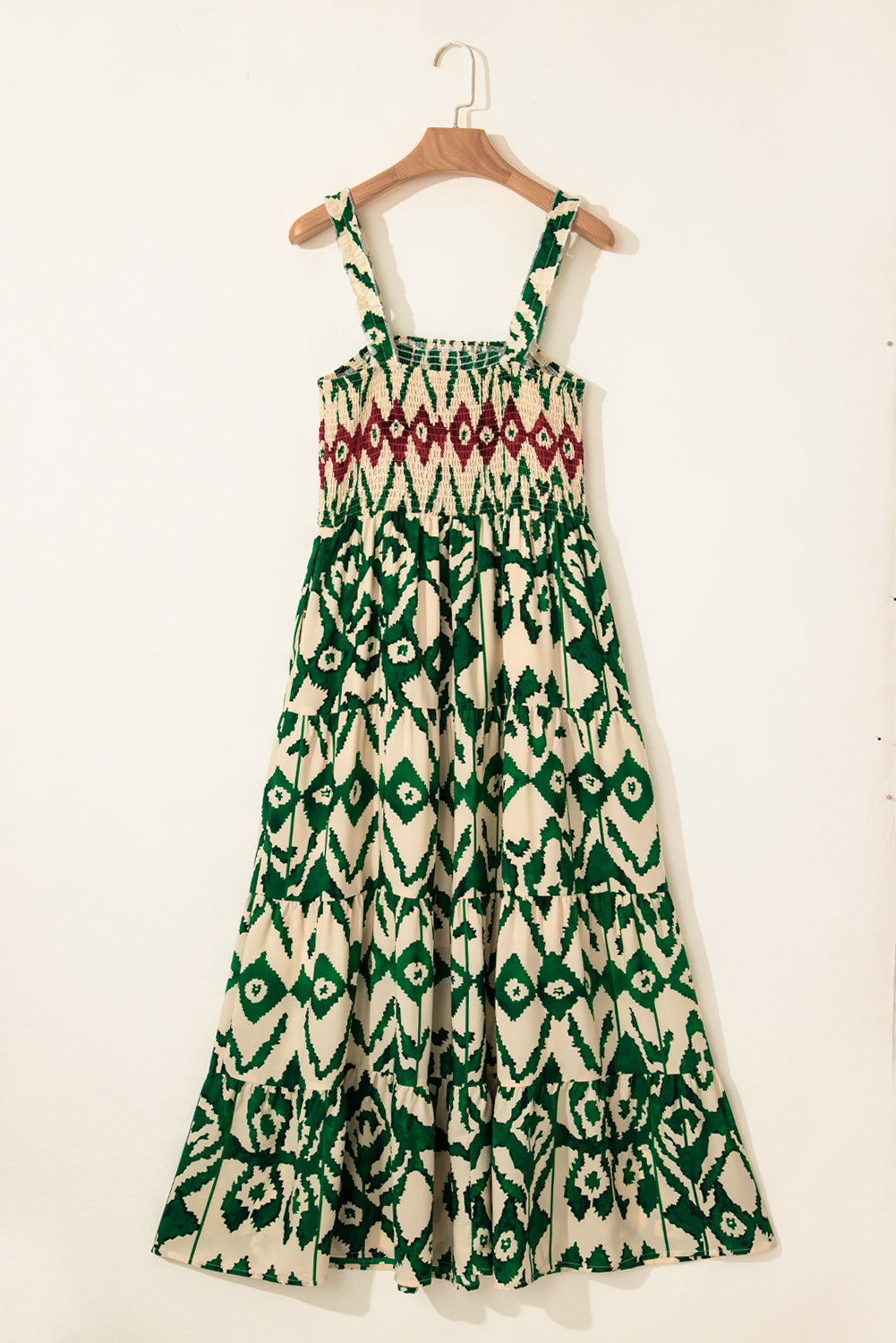 western aztec shirred a line sleeveless maxi dress