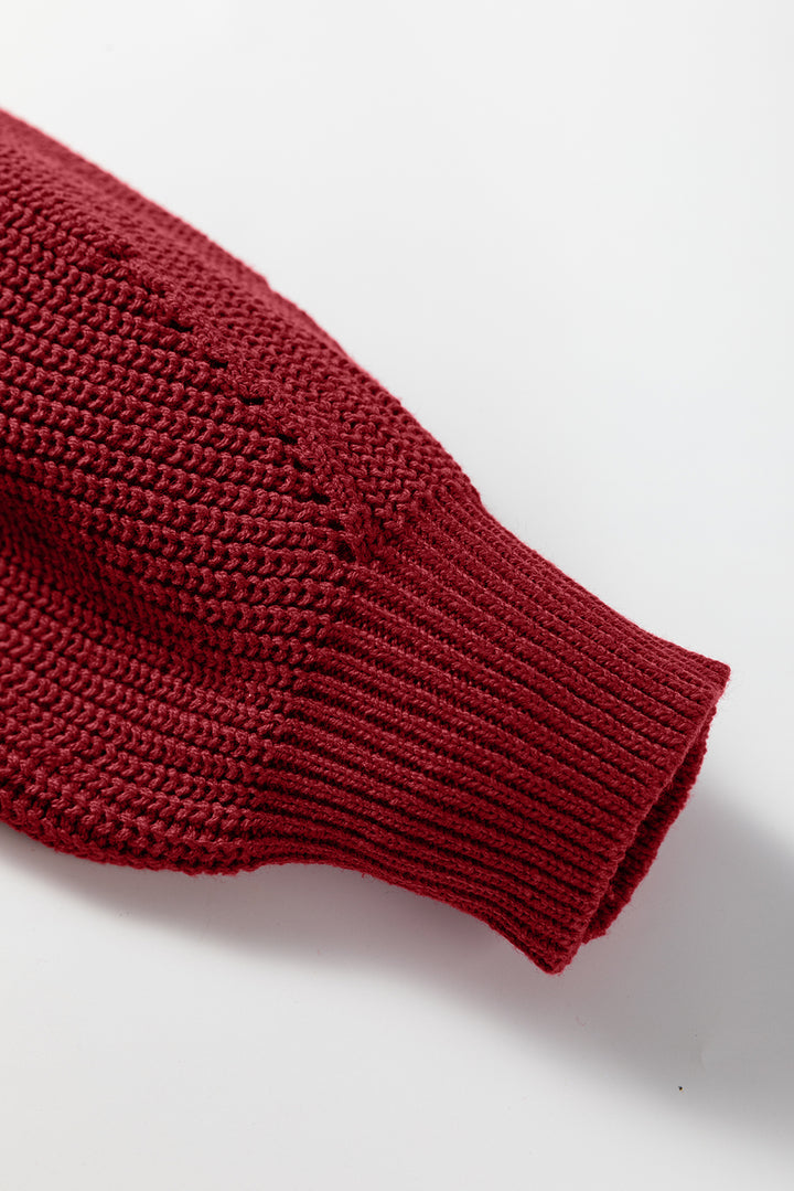 Solid Color Front Seam Drop Shoulder Loose Sweater