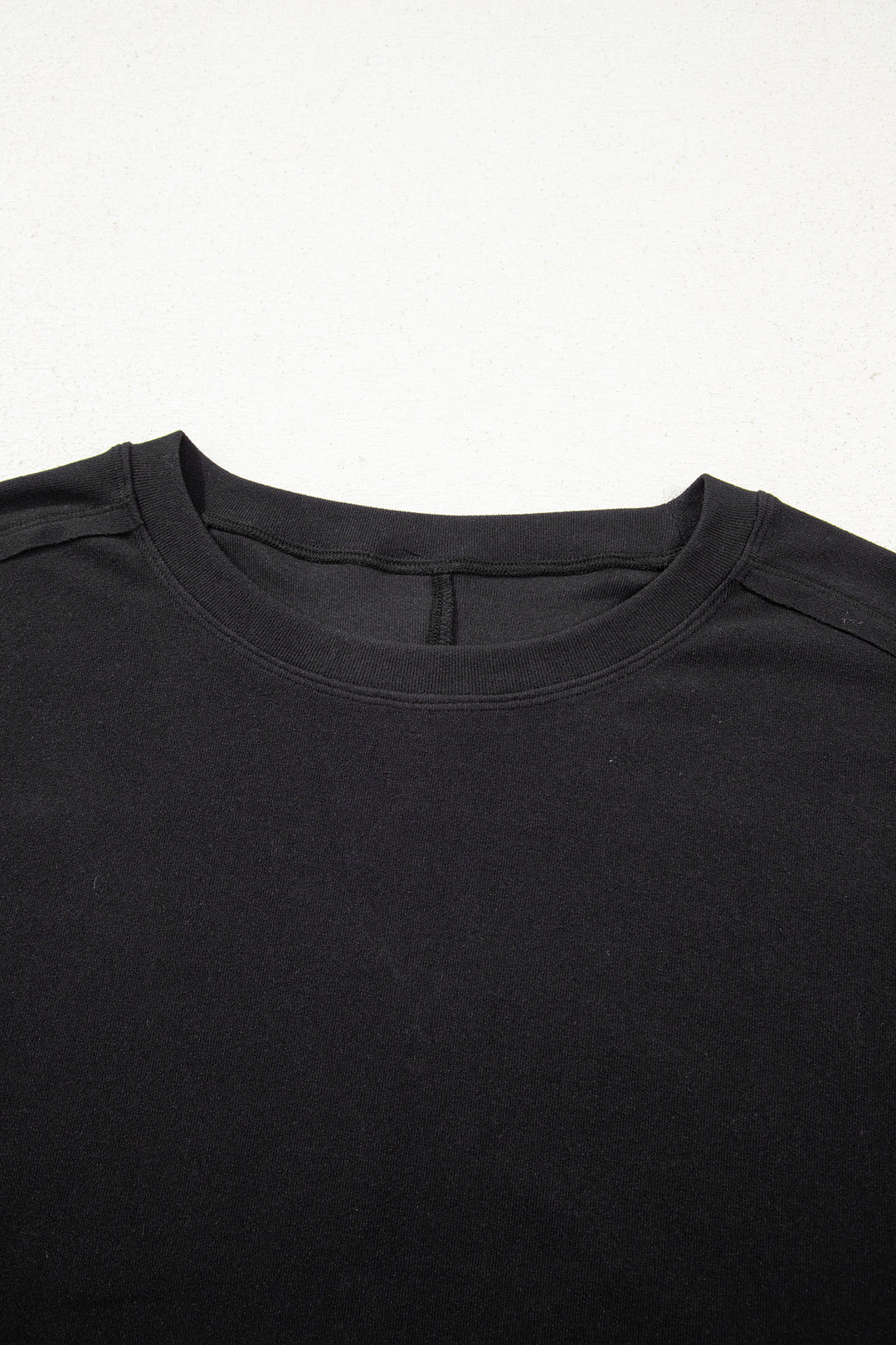 Solid Color Bow Textured Patchwork Long Sleeve Tee