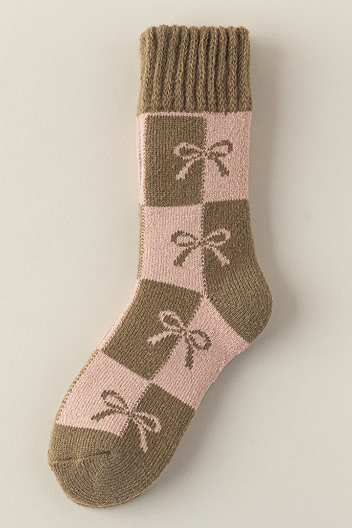 Thermo-Wadensocken mit kariertem Schleifenmuster