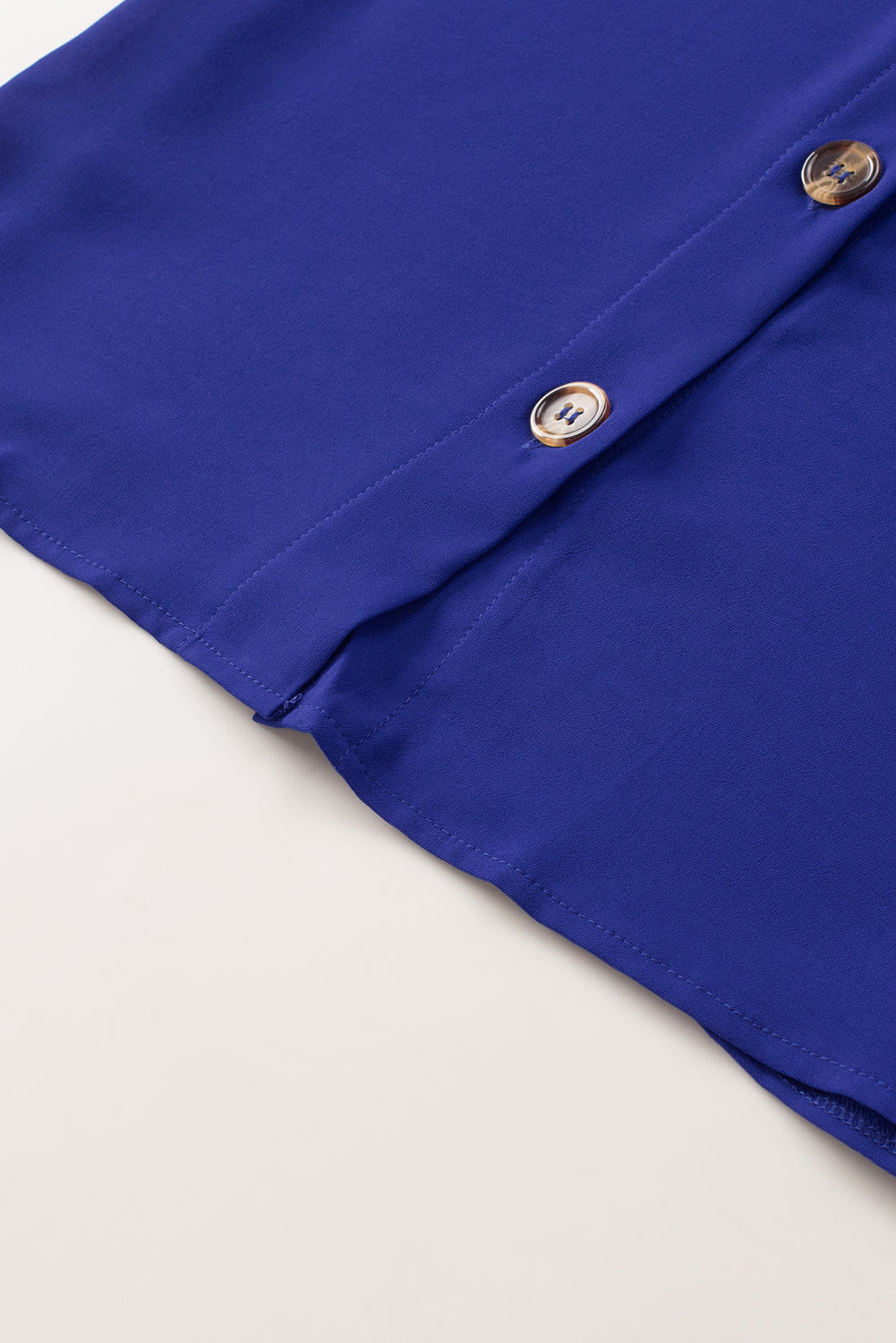 Blue Customizable Solid Color Spaghetti Strap Button Front Tank Top