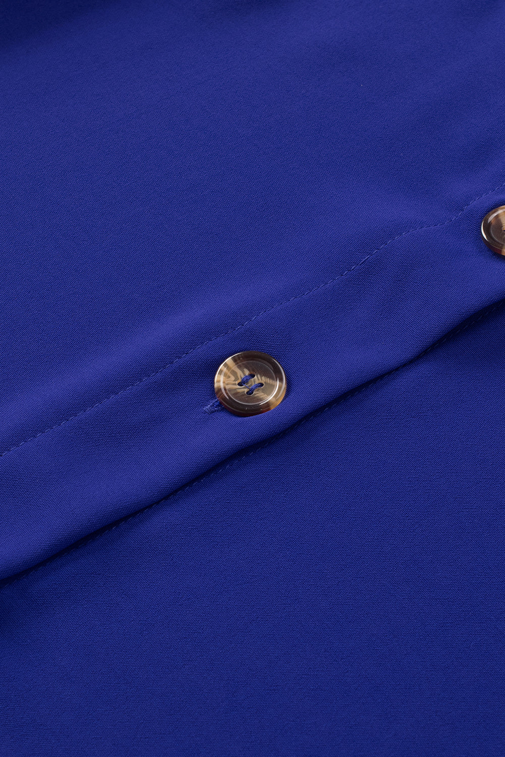 Blue Customizable Solid Color Spaghetti Strap Button Front Tank Top