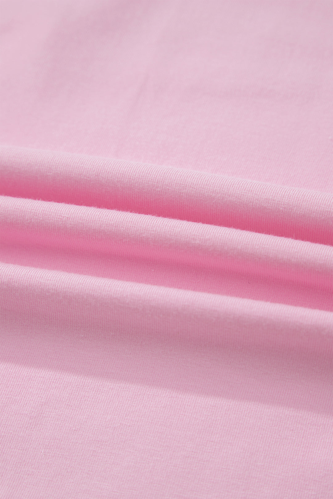 Gossamer Pink Embroidered Bow Detail Color Block Loose Tee