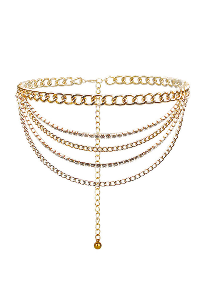 Multi Layer Rhinestone Belt Chain
