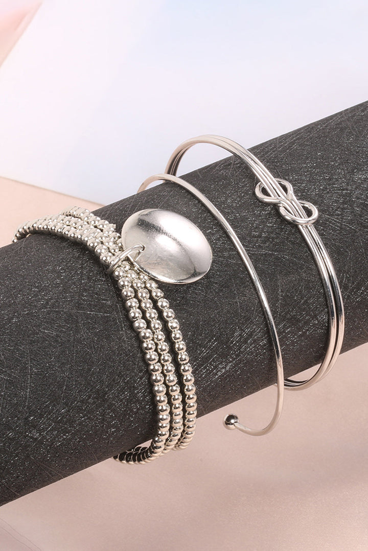 Knotted Beaded 3-piece Bracelet Set