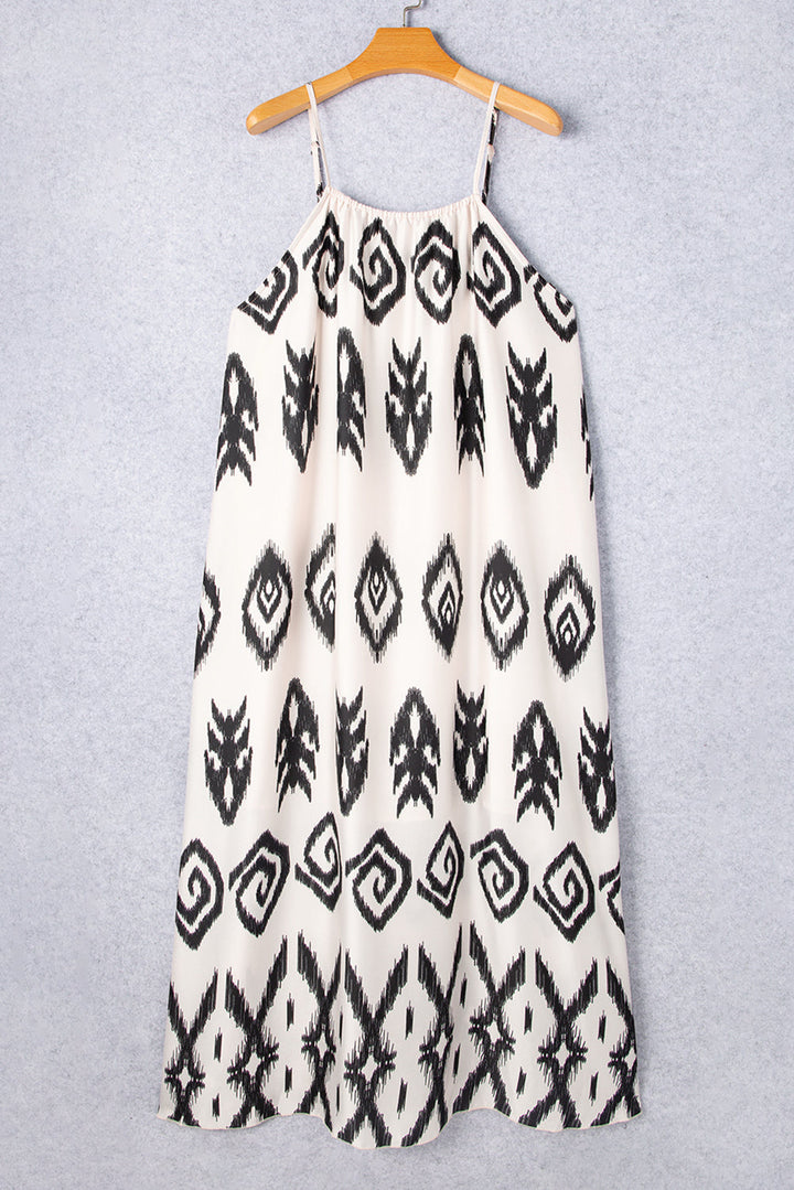Plus Size Western Print Halter Maxi Dress