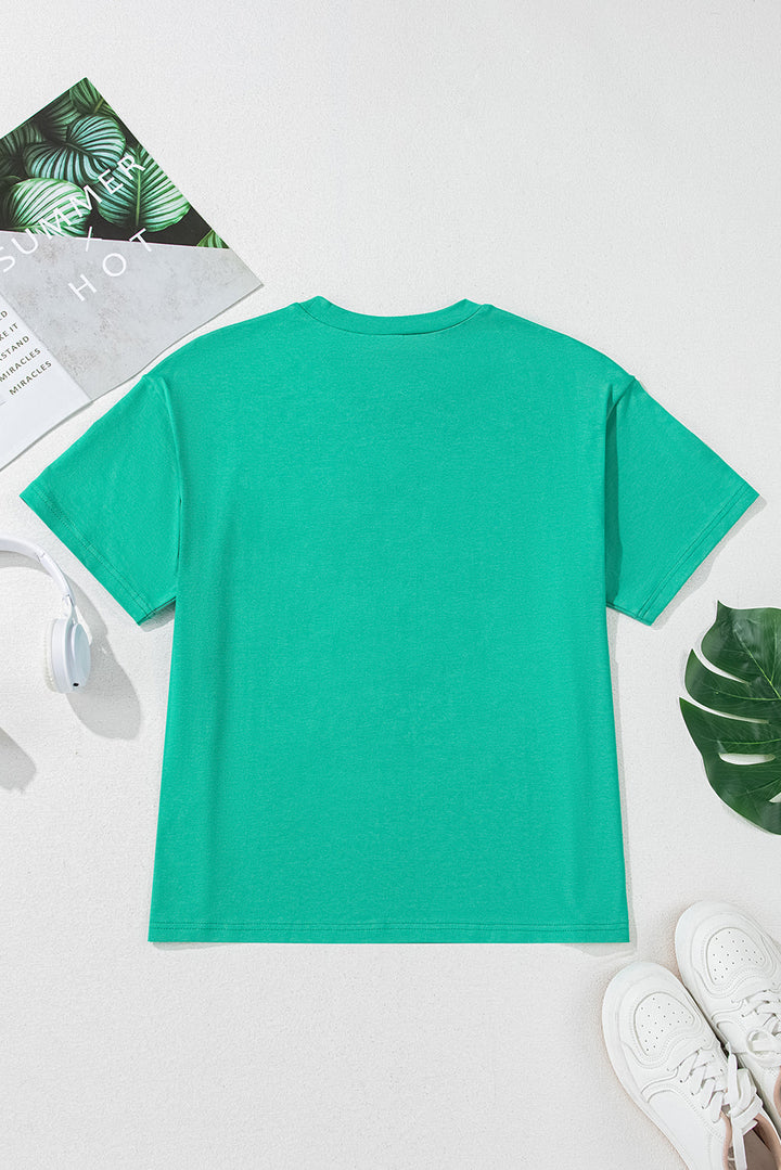 Sequin Mardi Gras Letter Graphic T Shirt
