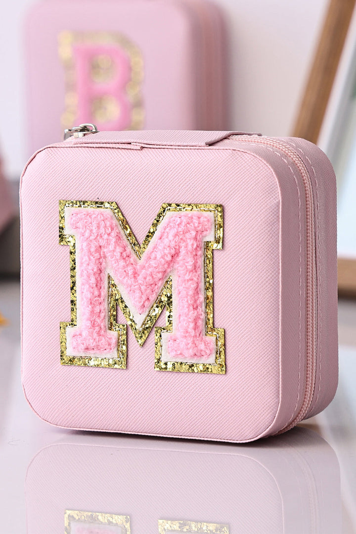 Initial M Chenille Square Jewelry Box