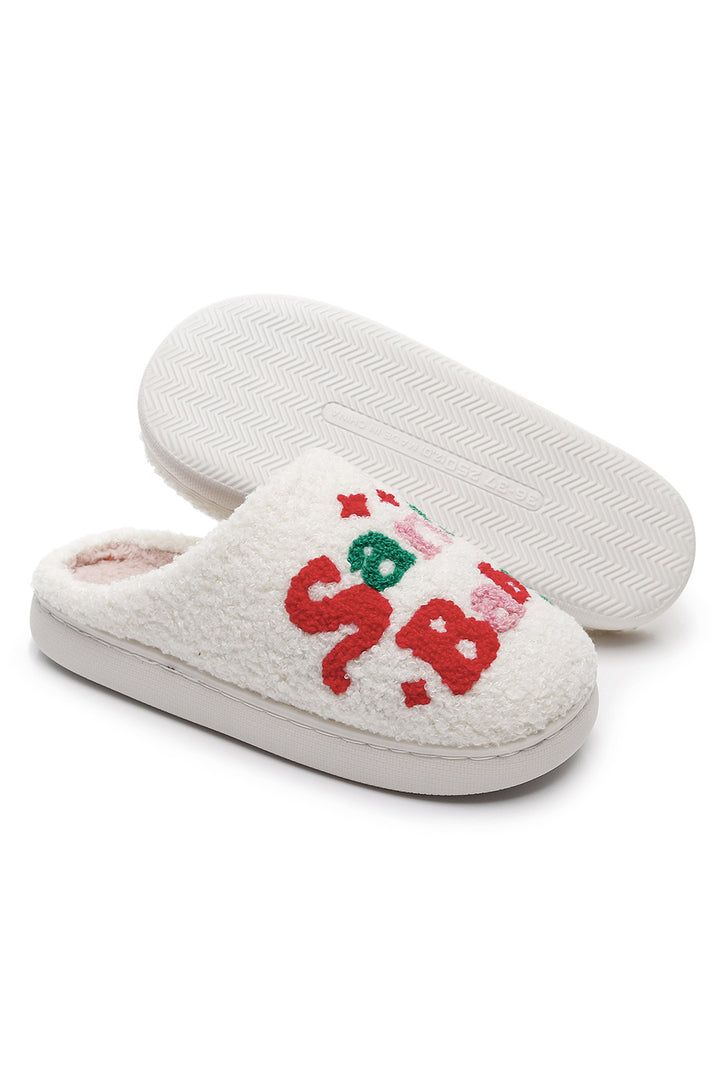 Plush Santa Baby Christmas Asymmetric House Slippers