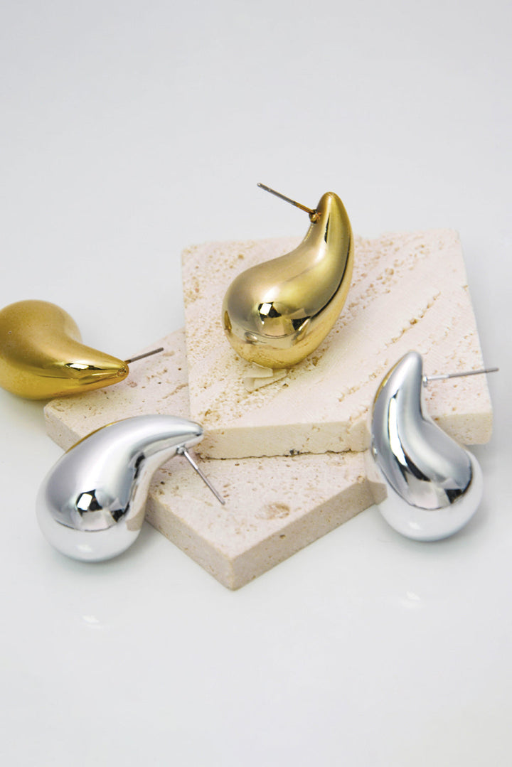 Boucles d'oreilles à tige en alliage plaqué en forme de larme