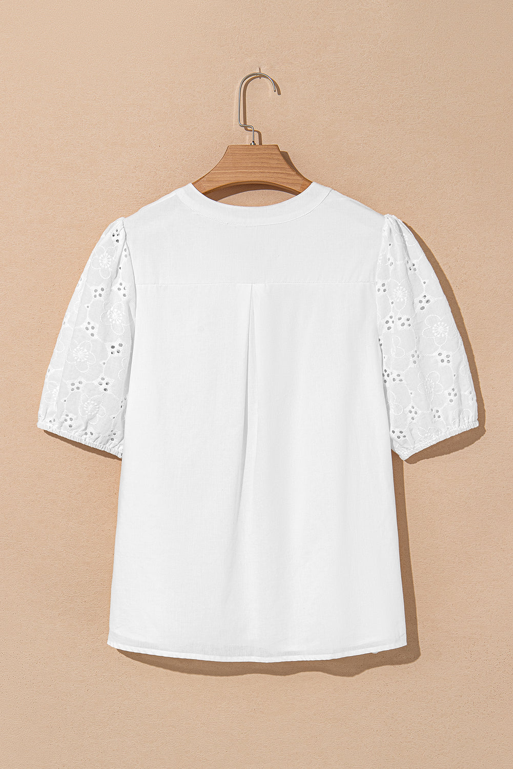 Lace Crochet V Neck Half Sleeve Embroidery Button Down Blouses Casual Shirts
