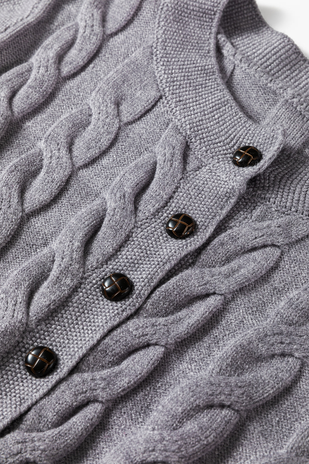 High Cable Knit Cardigan Sweater