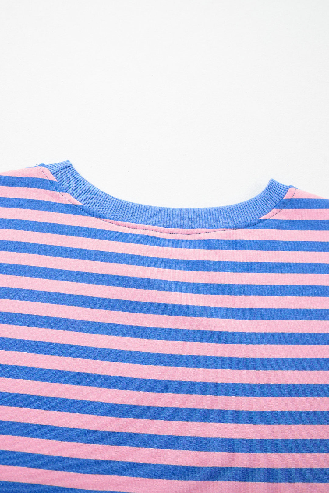 Blue Stripe Relaxed Short Sleeve Top Elastic Waist Skort 2pcs Set