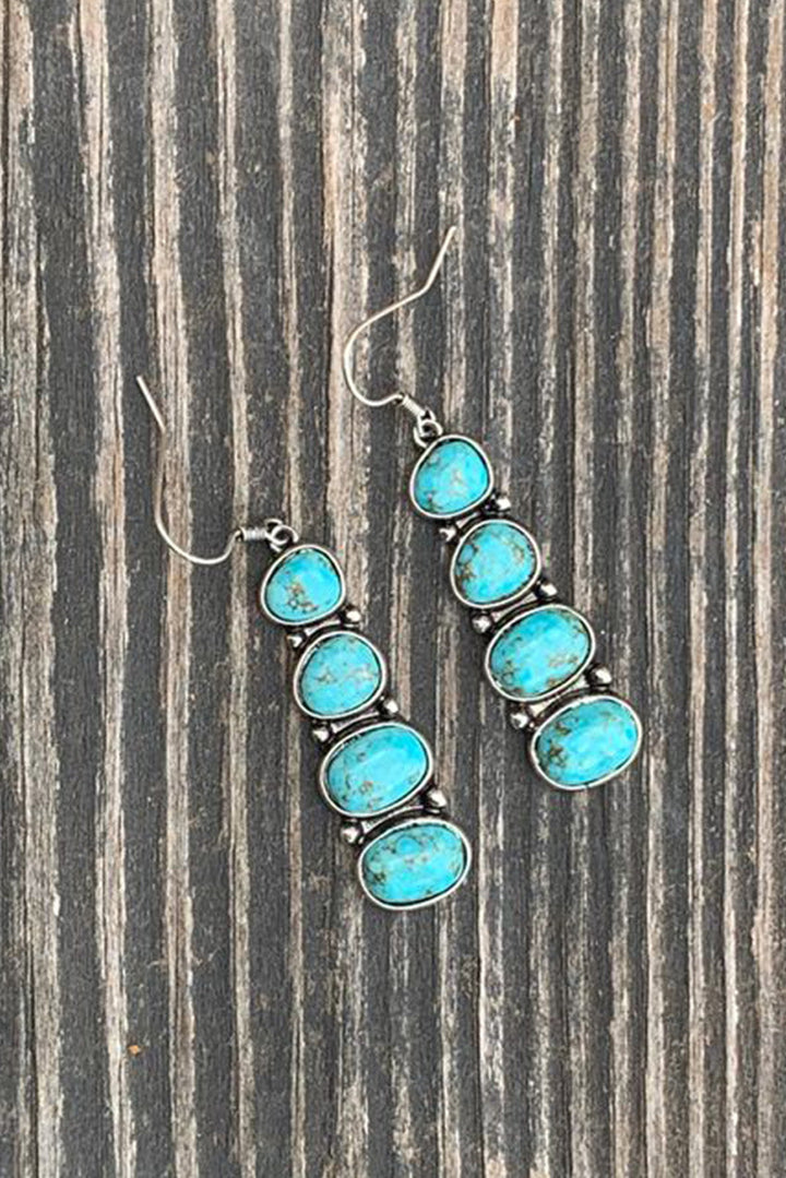 Boucles d'oreilles pendantes empilées turquoise