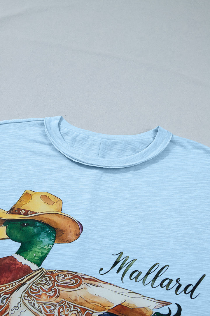 Mist Blue Western Mallard Oversized Tee
