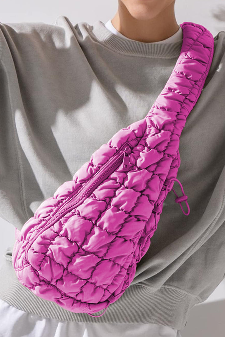 Marshmallow Quilted Drawstring Decor Sling Bag