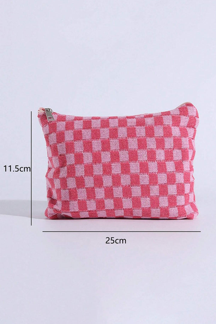 Trousse de maquillage à carreaux 