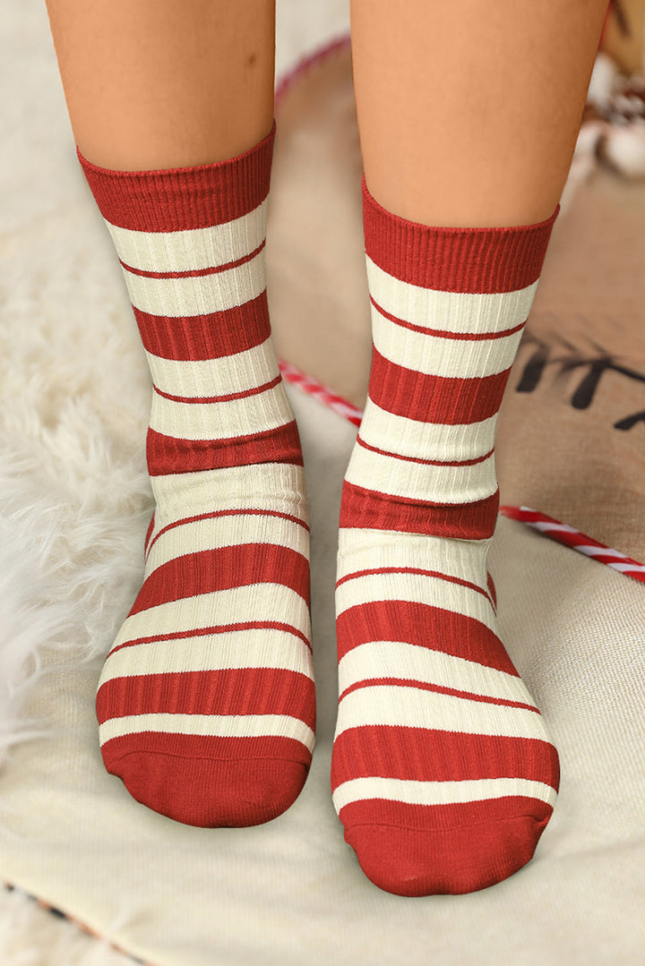 Chaussettes côtelées à blocs de couleurs de Noël