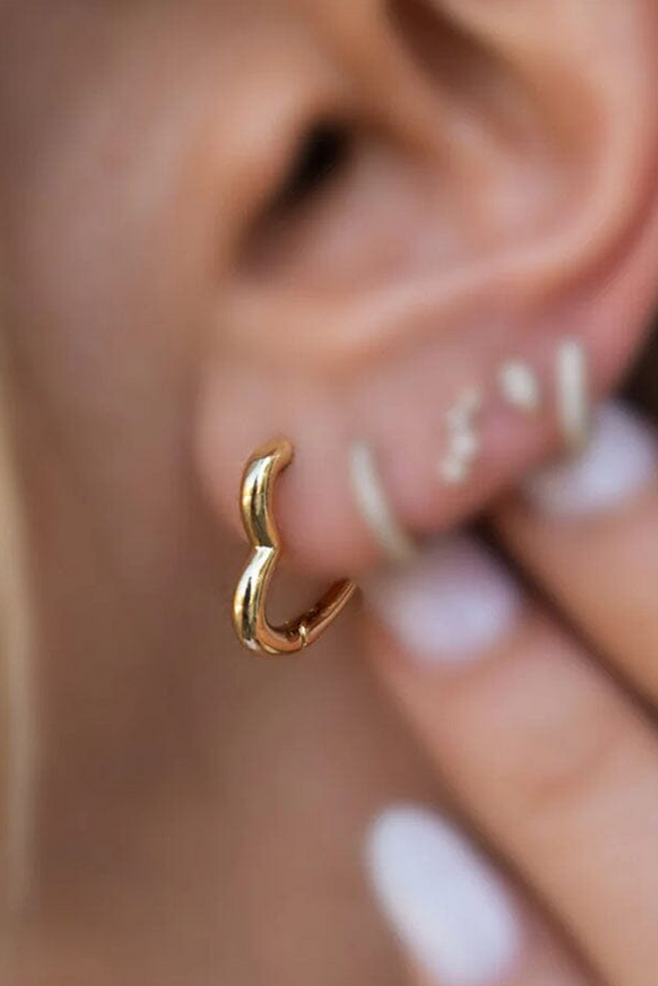 Heart Shape Plated Alloy Hook Earrings
