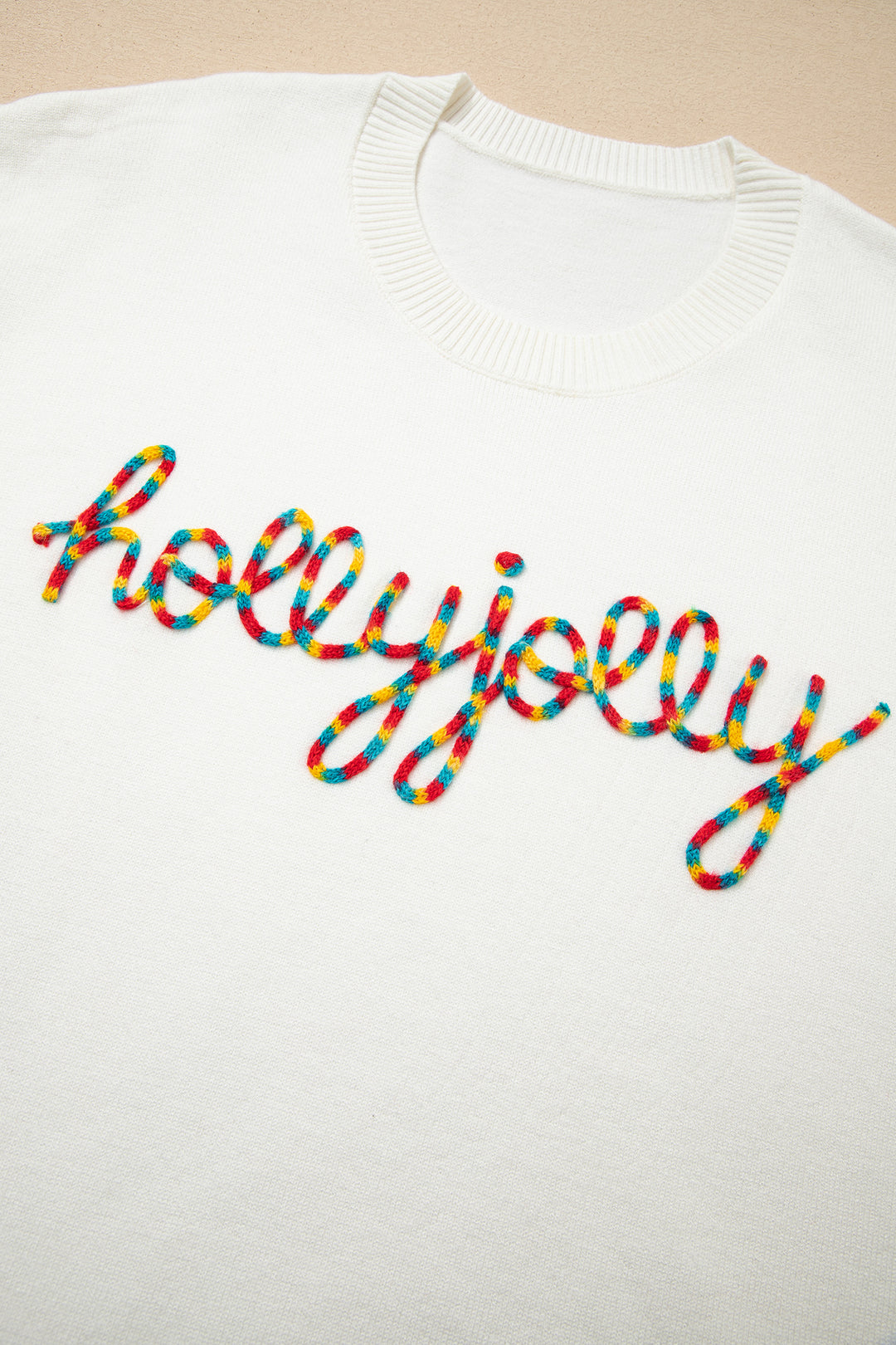 Colorful Holly Jolly Christmas Knit Loose Sweater