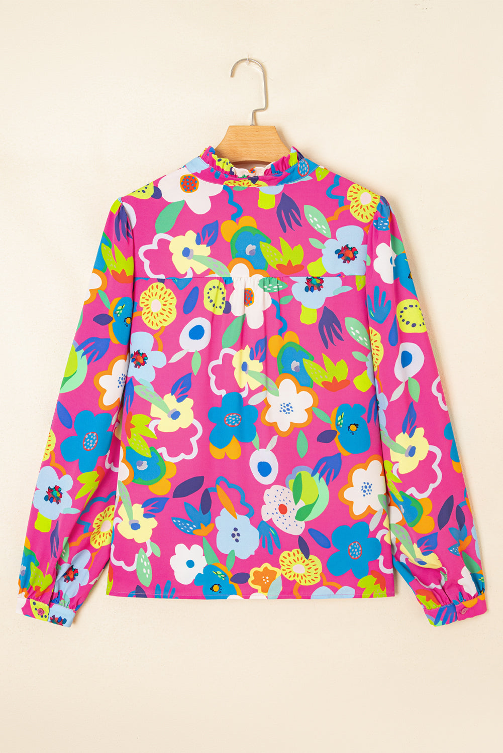 Rose Flower Bomb V Neck Blouse