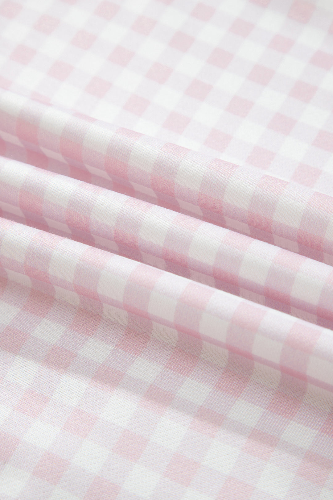 Pink Plaid Baggy Pullover Drawstring Casual Shorts 2pcs Outfit