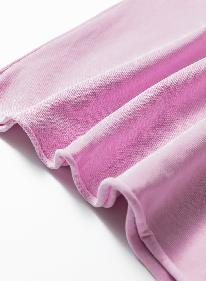 Mineral Wash Drop Shoulder Raw Edge Loose Tee