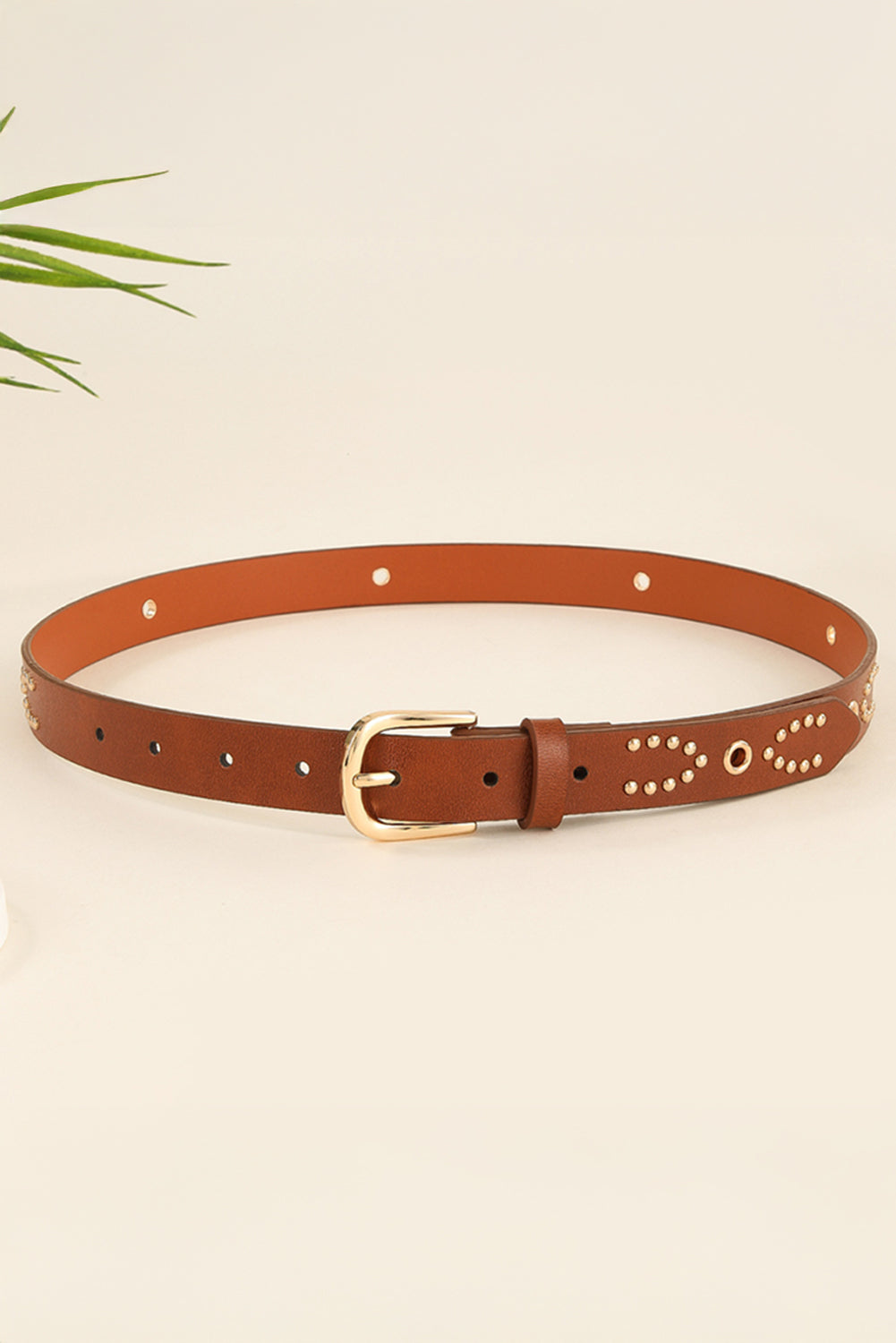 Ceinture en cuir PU clouté